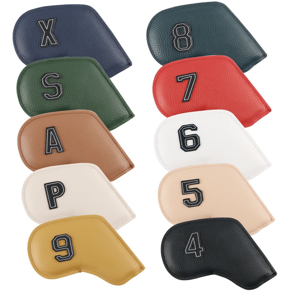 Premium PU Leather Headcovers 10pcs Numbered