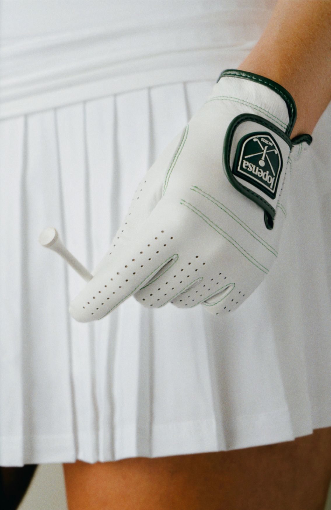 Jopensa White Golf Gloves Premium Cabretta Leather