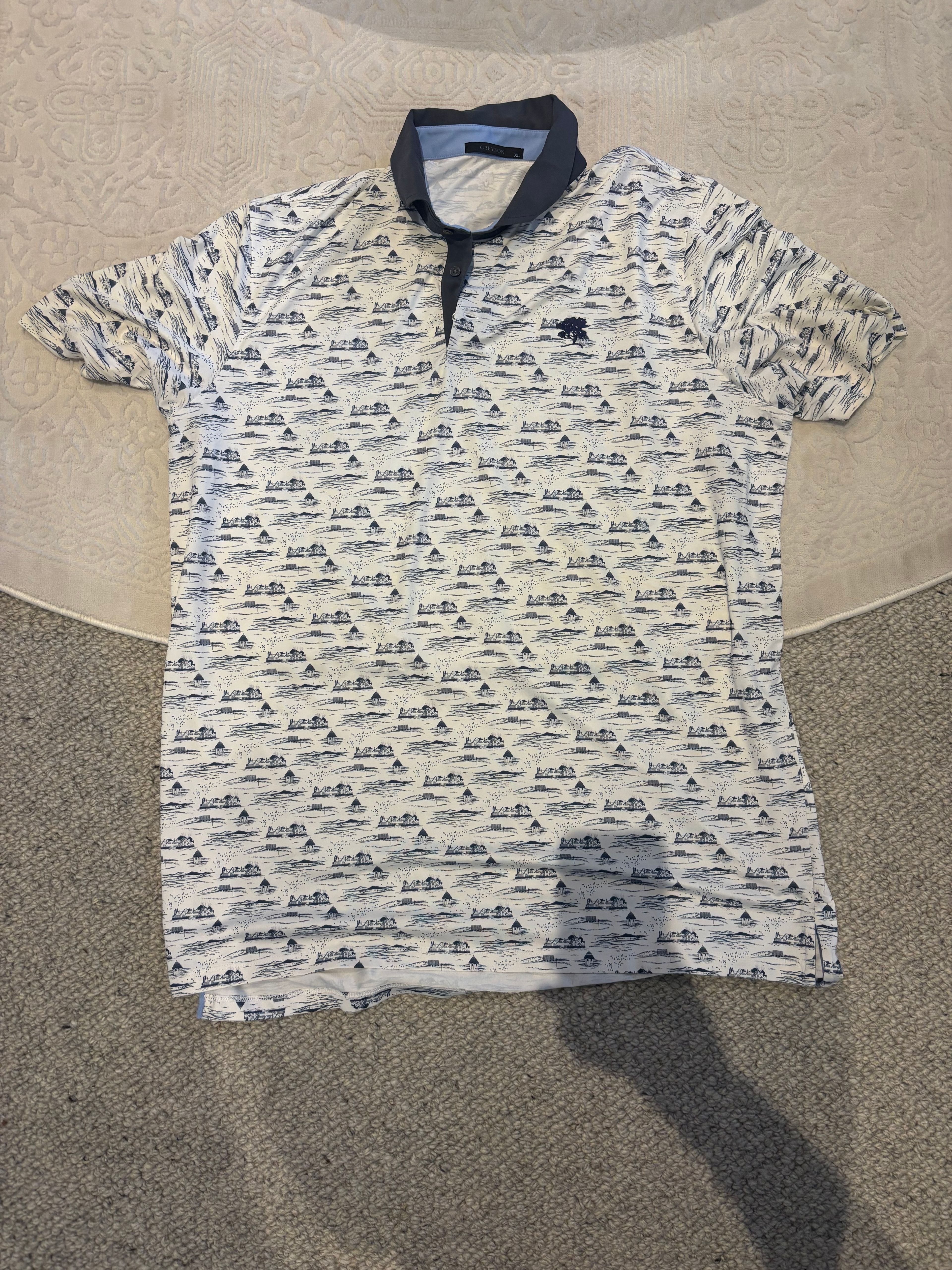 Grayson white and blue polo